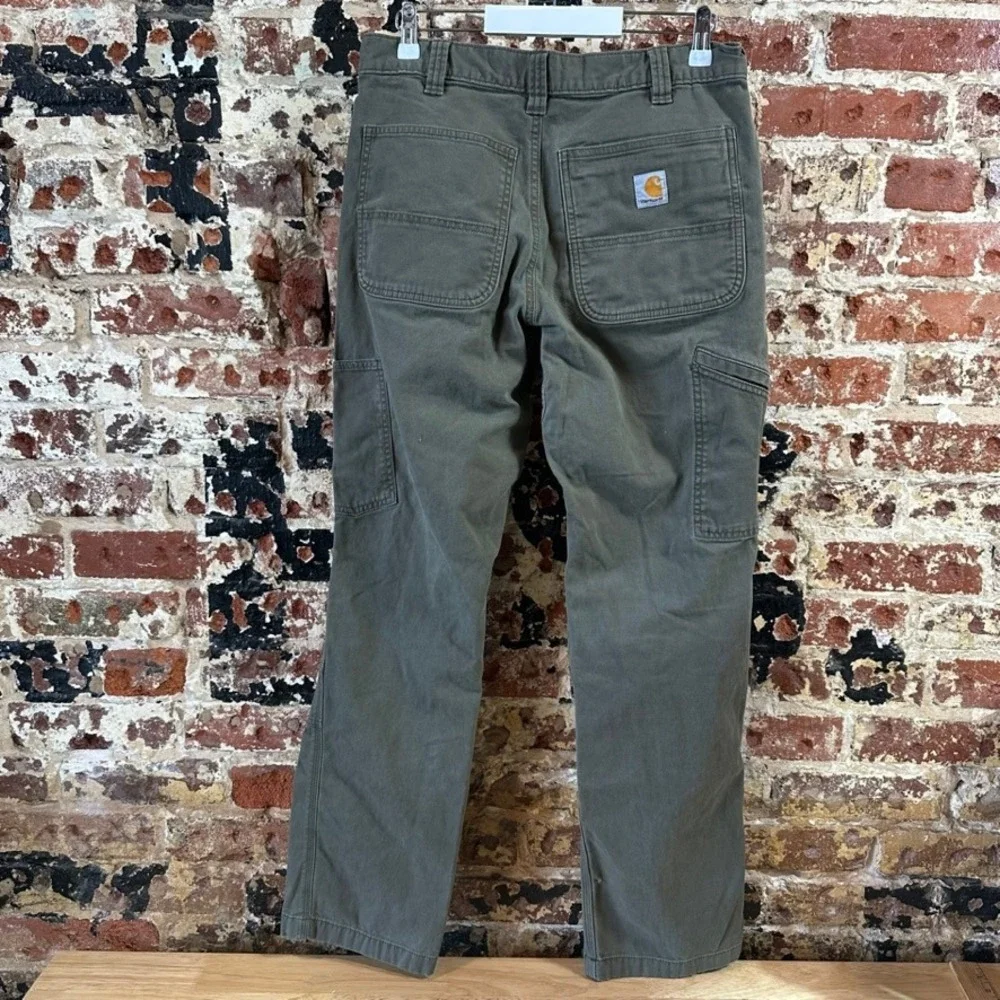 Carhartt Double Front Knee Pants Men's 32 X 32 Green Rugged Flex Workwear BN2802